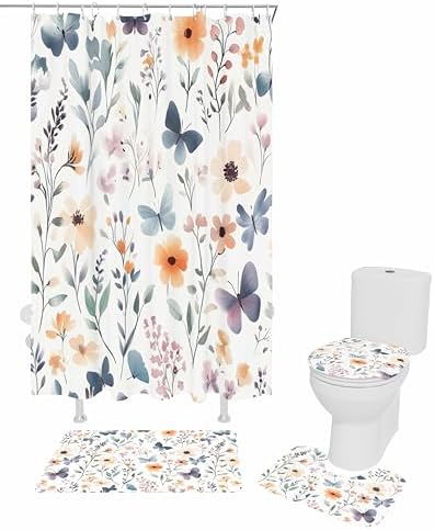 ZOE GARDEN Botanical Flower Bathroom Set