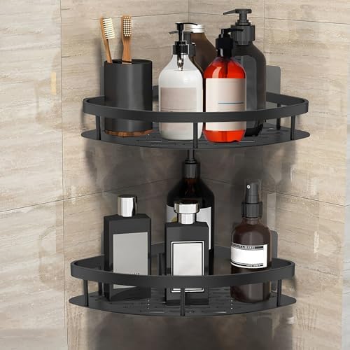 2Pcs Corner Shower Caddy Rustproof Aluminum Storage Rack