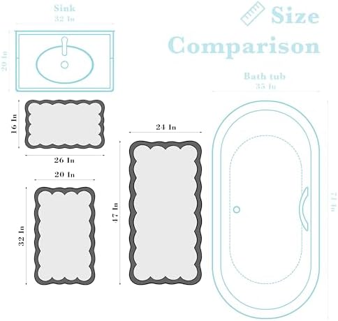 Ohocut Luxury Microfiber Bath Rug with Blue Piping