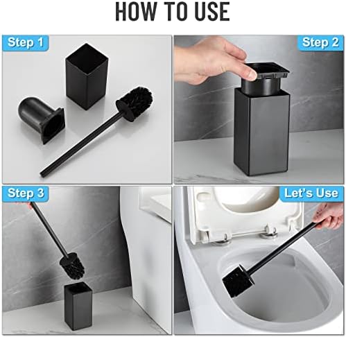 BVL Toilet Brush with Stainless Steel Handle and Holder