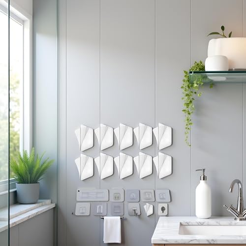 10Pcs Double-Sided Transparent Sticky Pads for Shower Caddy Mounting 1