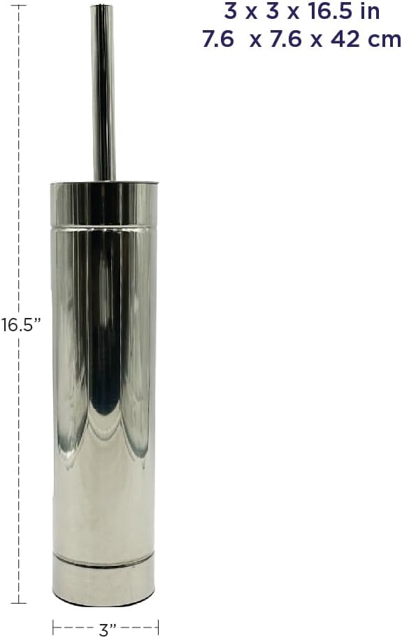 TRIO HOME Toilet Brush Set with Holder 2 Pack Chrome