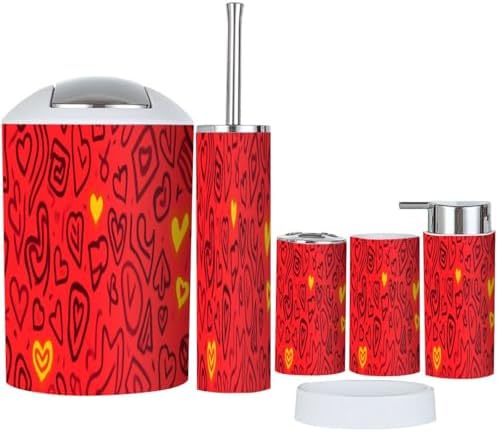 Boho Bathroom Accessory Set 6 Piece Modern Design 1