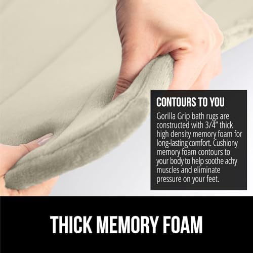 GORILLA GRIP Memory Foam Bath Rug with Dots 24x17