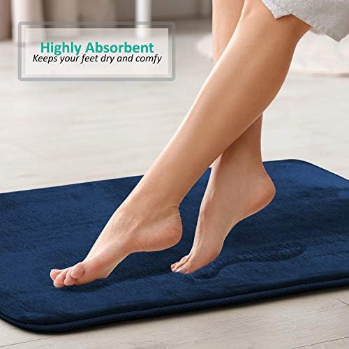 Clara Clark 3 Piece Velvet Bath Mat Set - Non-Slip Dries Quickly
