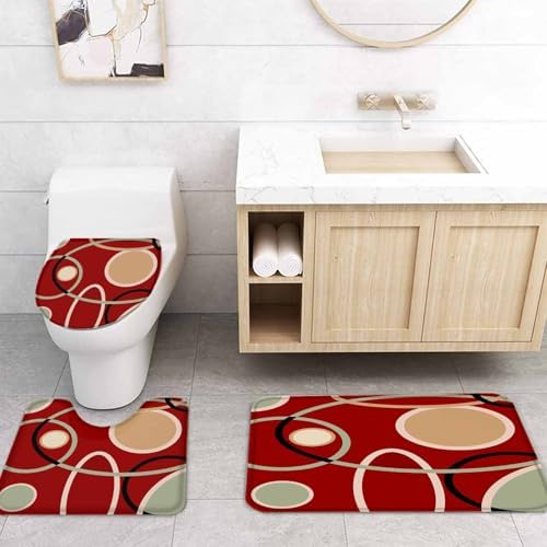 ZOE GARDEN Geometric Red Bathroom Set