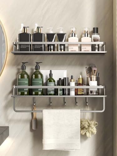 XVESOY Shower Caddy 2-Pack Adhesive Organizer