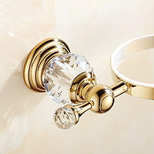 Brass Toilet Brush Holder with Crystal Ceramic Cup