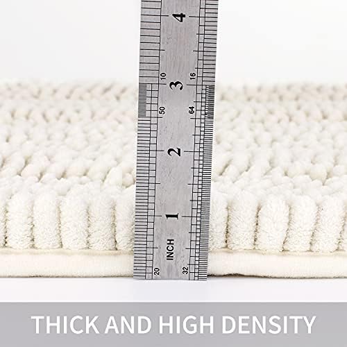 TENGTENGLINK Ivory White Bath Mat 16x24 Inch