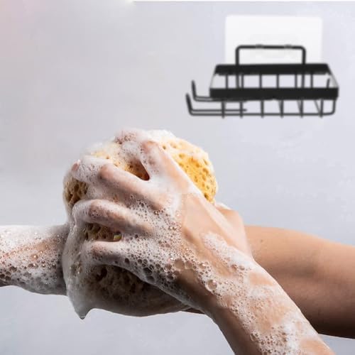 Wome Shower Sponge Holder with 2 Hooks No Drilling 1