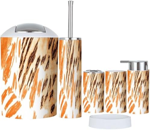 Boho Zebra Skin Bathroom Accessory Set 6 Piece