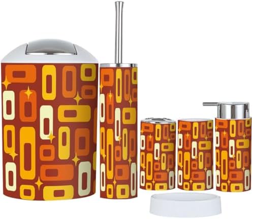 Boho Retro 6-Piece Bathroom Accessory Set