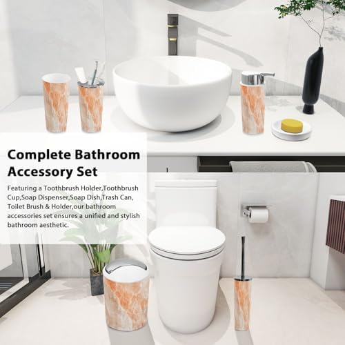 Boho Pastel Pink Bathroom Accessory Set 6 Piece 1