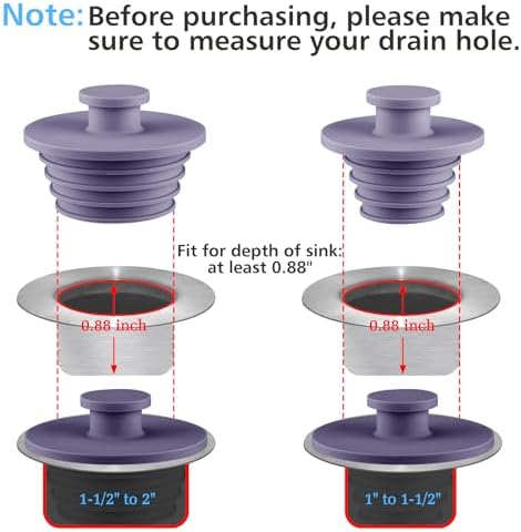 Aluvor 2pcs Bathtub Sink Drain Stopper