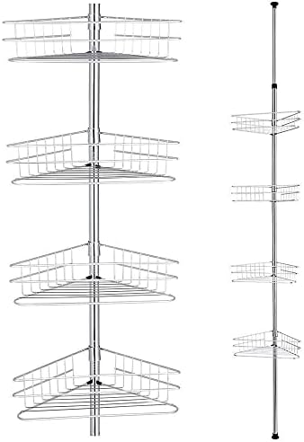 YINZINR Corner Shower Caddy with 4 Layers and Towel Bar
