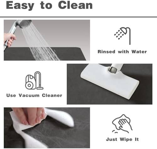 TYUU Dark Grey Bath Mat 16x24 Non Slip Quick Dry