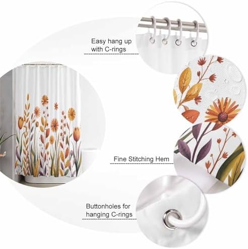 ZOE GARDEN Autumn Leaf Bathroom Set with Curtain Rug and Accessories