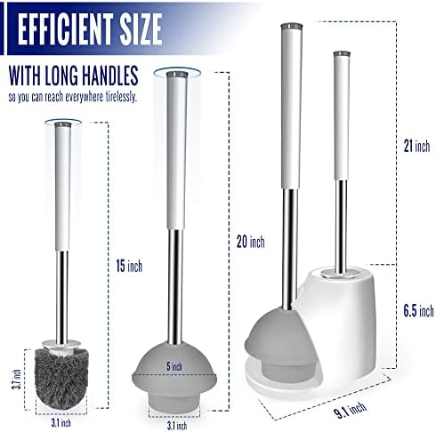 True Fresh Toilet Brush and Plunger Set with Holder Caddy