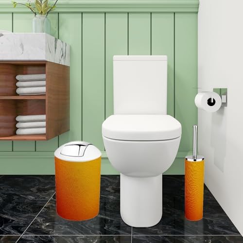 Boho 6-Piece Bathroom Accessory Set in Yellow Orange Brown