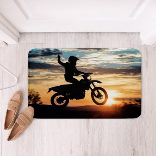 Erosebridal Dirt Bike Sunset Bath Rug 16X24