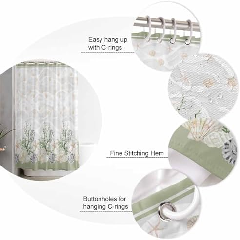 ZOE GARDEN Sage Coastal Bathroom Set with Rug and Accessories
