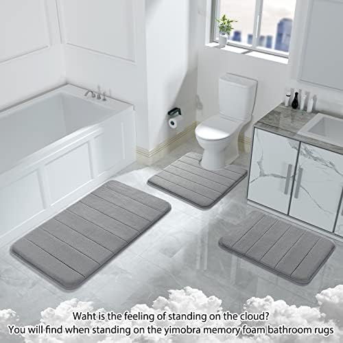Yimobra 3-Piece Bath Rug Set with Non-Slip Mats