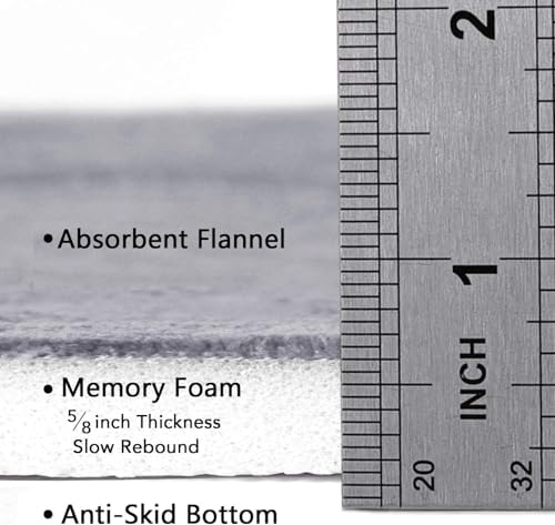 Flamingo P Non Slip Memory Foam Bath Mat Grey 1