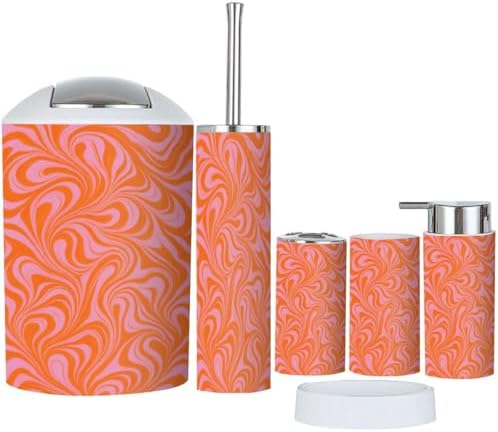 TRANQDEHOM 6-Piece Boho Bathroom Accessory Set 1