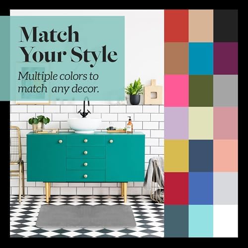 Genteele Bath Mats Non Slip Grey 17x24 Memory Foam Rugs