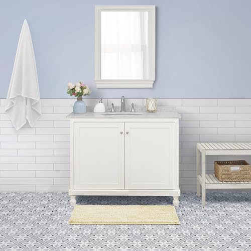Laura Ashley Butter Chenille Bath Mat Yellow 20x34
