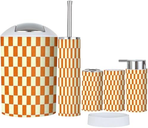 Boho Bathroom Accessories Set 6 Piece Modern Design