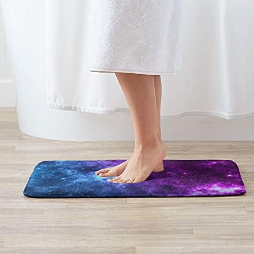 Galaxy Blue Purple Bath Mat with Non-Slip Design