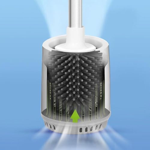 2 Pack Toilet Brush Set with Silicone Cleaner and Holder