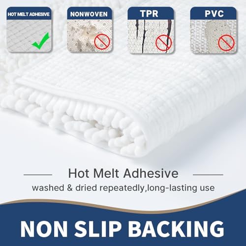 Yimobra White Bath Rugs Set Soft Thick Non-Slip