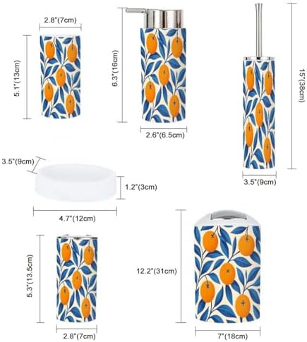 Boho Tropical Bathroom Accessories Set 6 Piece