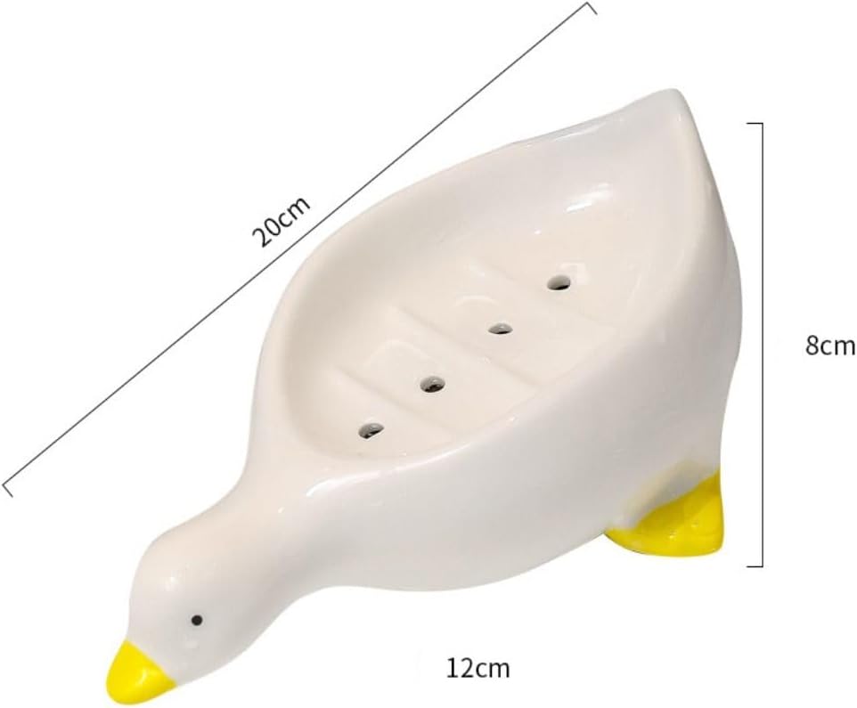 Plastic Self-Draining Duck Soap Dish Holder Yellow