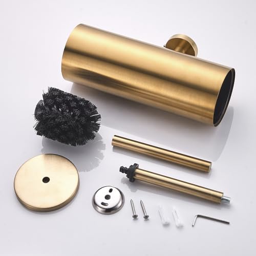 FVITA Wall-Mount Toilet Brush with Stainless Steel Holder