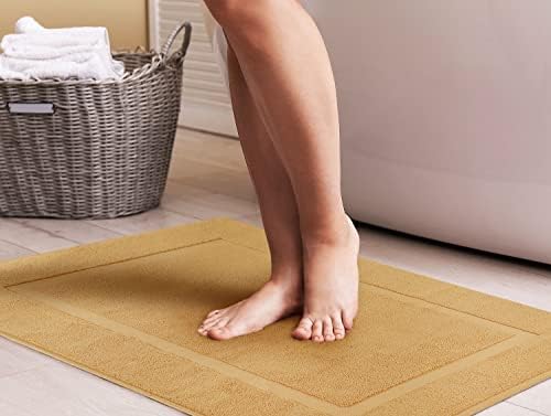 Utopia Towels Cotton Banded Rug 21x34 Inches Champagne 2 Pack