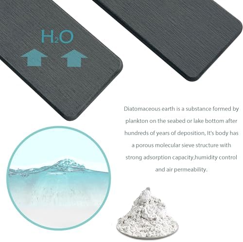 NiuYichee 2Pcs Water Absorbing Stone Trays Dark Gray