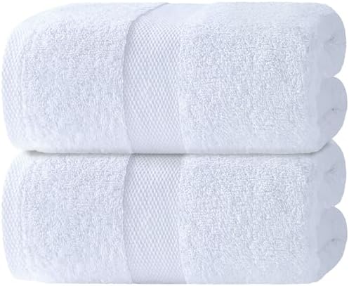 White Classic Luxury Soft Bath Towels 2 Pack
