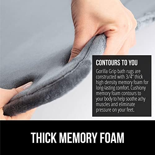 Gorilla Grip Velvet Bath Rug with Dots Graphite Gray 24x17