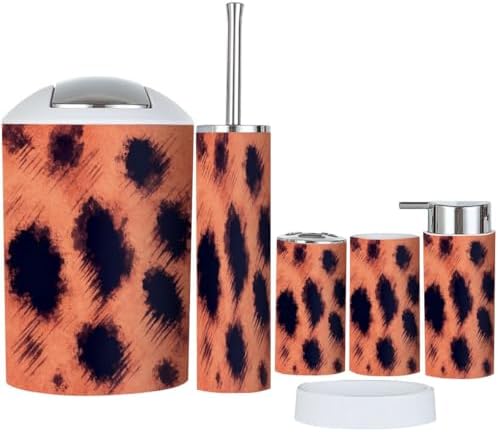 Boho Caramel Giraffe Farm Animal Bathroom Accessories Set