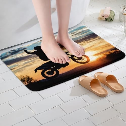 Erosebridal Dirt Bike Sunset Bath Rug 16X24