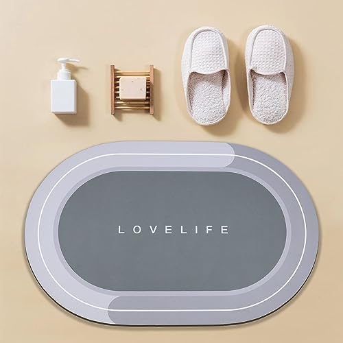 YCTMALL Quick-Dry Non-Slip Bath Mat with Soft Diatomaceous Earth