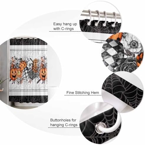 ZOE GARDEN Halloween Bath Set with Rug and Hooks