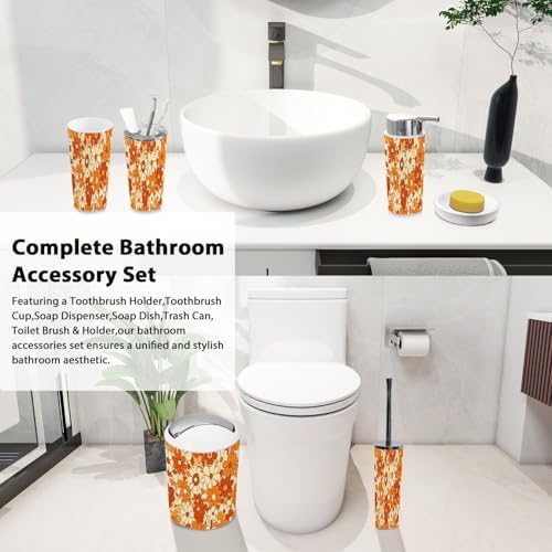 Boho Floral Bathroom Accessory Set 6 Piece 1