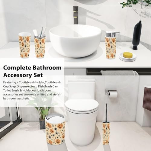 Boho Halloween Bathroom Accessory Set 6 Piece