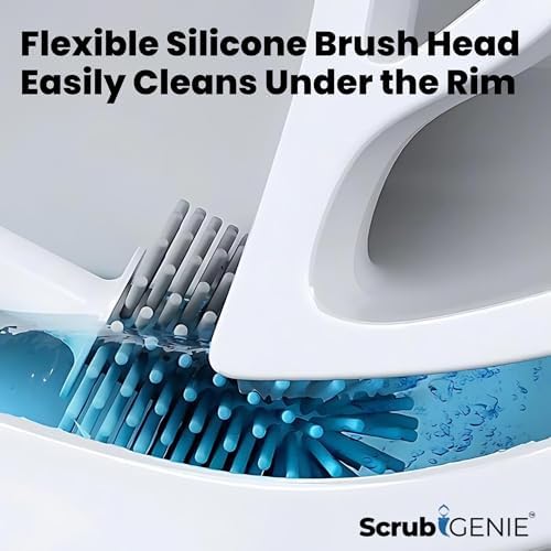 Scrub Genie Toilet Brush with Holder and Cleaner