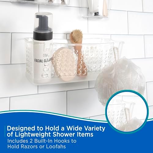 Kenney Suction Cup Clear Shower Basket Caddy
