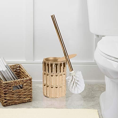 Nu Steel Resin Toilet Brush with Holder Gold Finish